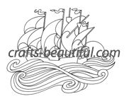 Traditional Nautical Ship Free Digital Stamp