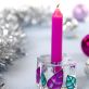 Handpainted Glass Candle Holder