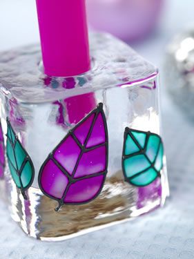 Handpainted Glass Candle Holder