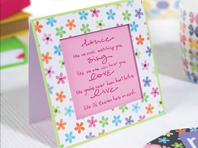 Embossed Sentiment Aperture Card