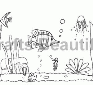 Nautical Tropical Fish Free Digital Stamp