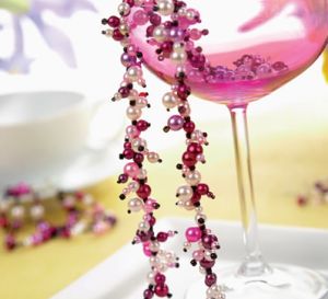 Red, Pink & Cream Glass Pearl Necklace