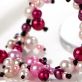 Red, Pink & Cream Glass Pearl Necklace