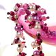 Red, Pink & Cream Glass Pearl Necklace