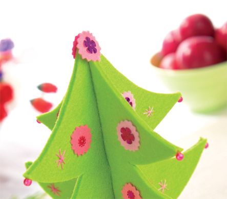 Stitched Felt Christmas Tree Home Dec