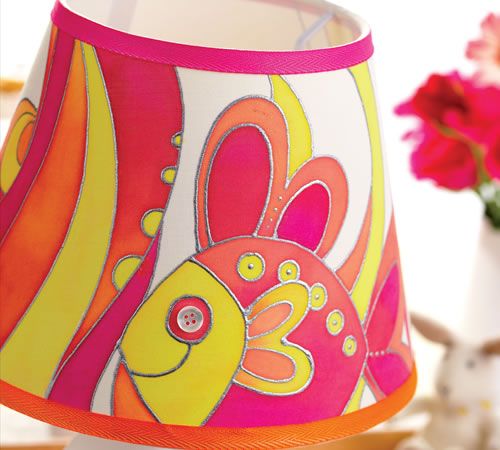Painted Fish Silk Lampshade