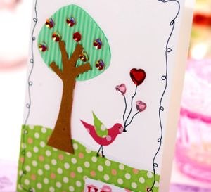 Modern Birdy Valentine’s Day Card