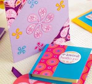 Stylish Painted Papercraft Notepad, Tag & Card