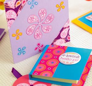 Stylish Painted Papercraft Notepad, Tag & Card