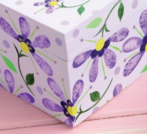 Flower Painted Wooden Seed Box