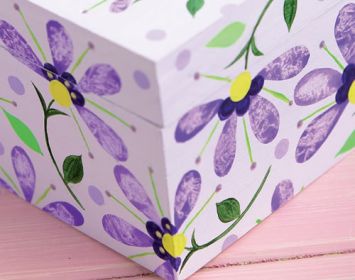 Flower Painted Wooden Seed Box