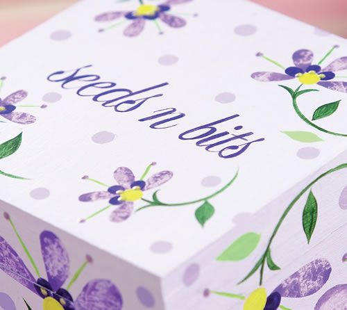 Flower Painted Wooden Seed Box