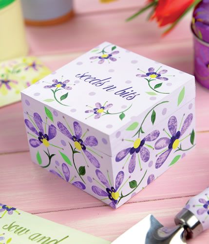 Flower Painted Wooden Seed Box
