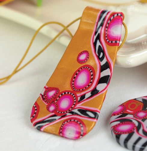 Retro Polymer Clay Pendants