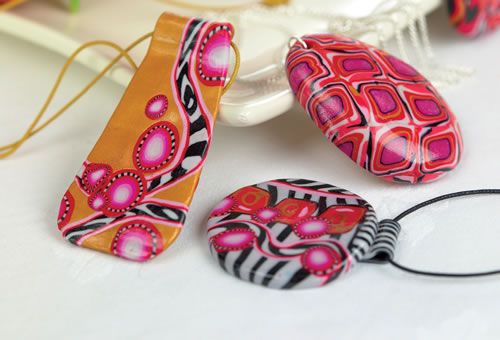 Retro Polymer Clay Pendants