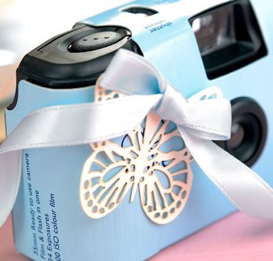 Vintage Blue Embellished Wedding Camera