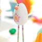 Painted Wooden Chick & Card Easter Set