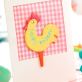 Painted Wooden Chick & Card Easter Set