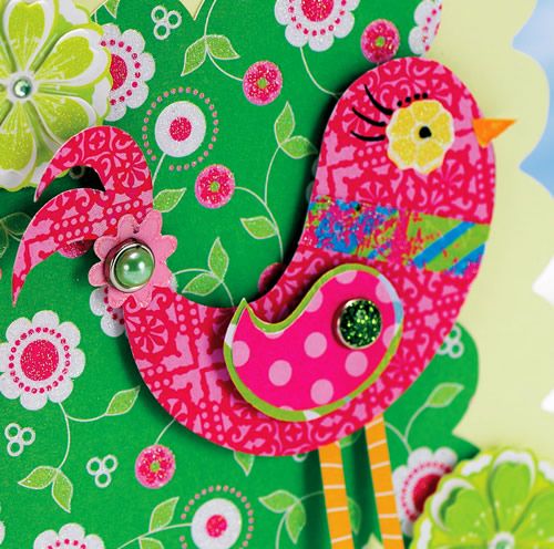 Vibrant 3-D Bird Card