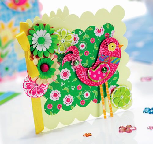 Vibrant 3-D Bird Card