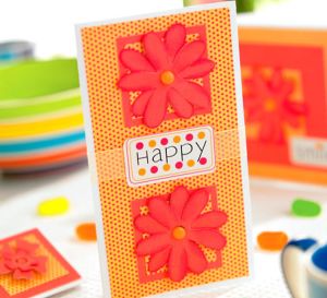 Die Cut Orange Flower Greeting Cards