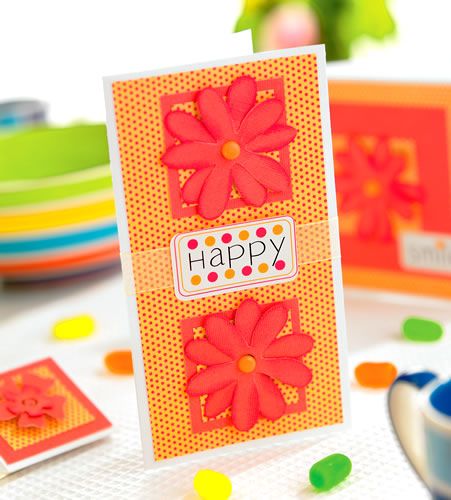 Die Cut Orange Flower Greeting Cards