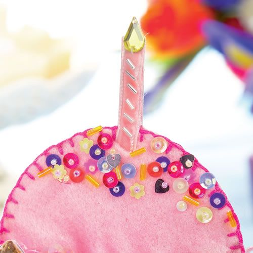 Stitched & Beaded Felt Cupcake