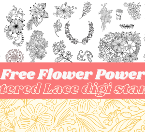 Free Tattered Lace Flower Power Digi Stamps