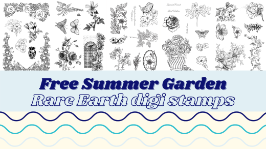 Free Rare Earth Summer Garden Digi Stamps