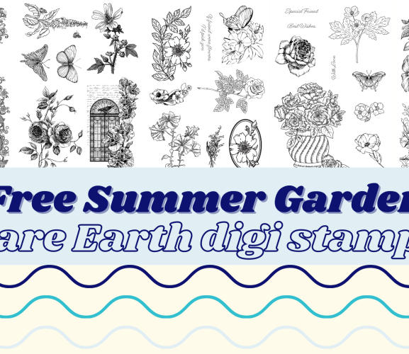 Free Rare Earth Summer Garden Digi Stamps