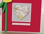 Box Frame And Greeting Heart Decorated With Maps
