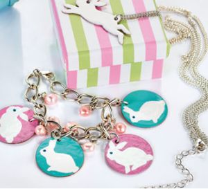 Enamelled Bunny Charm Bracelet