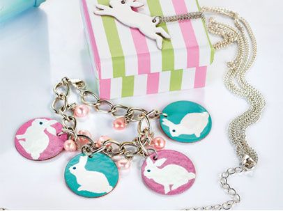 Enamelled Bunny Charm Bracelet