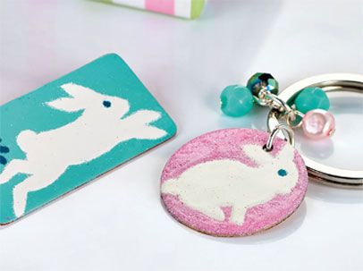 Enamelled Bunny Brooch