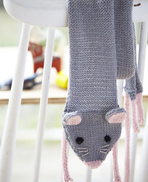 Knitted Mouse Scarf Pattern