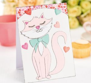 Simple Paper Piecing Cat Card