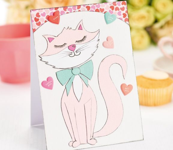 Simple Paper Piecing Cat Card