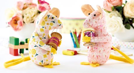 Floral Stitched Mouse Duo Floral Stitched Mouse Duo