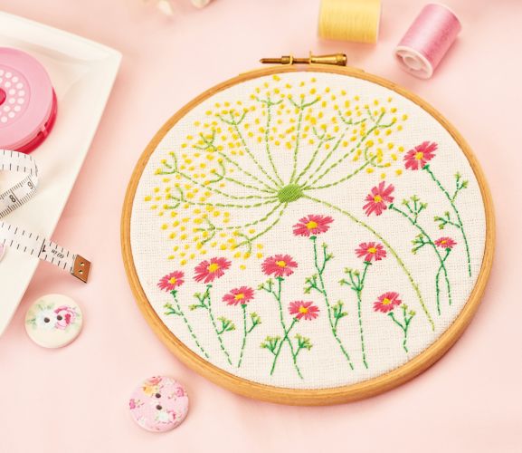 Floral Embroidery Hoop Pattern