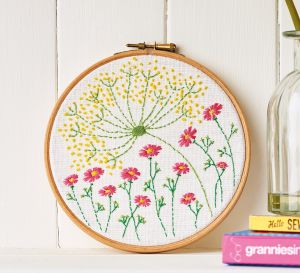 Floral Embroidery Hoop Pattern