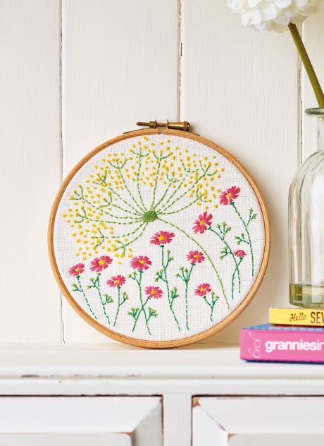 Floral Embroidery Hoop Pattern