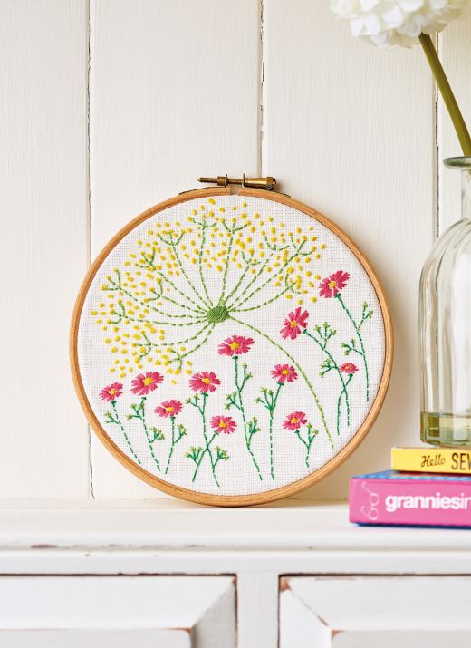 Floral Embroidery Hoop Pattern