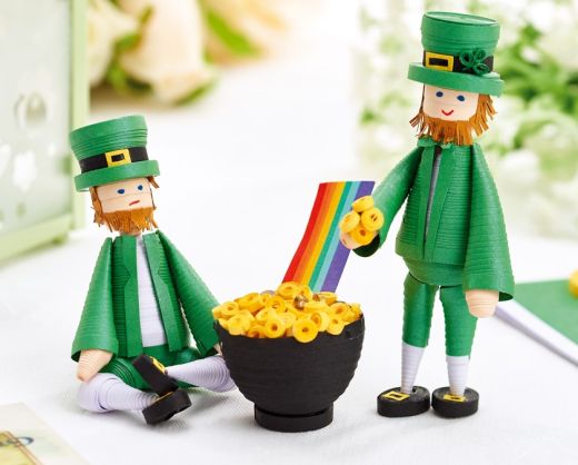 St Patrick’s Day Quilled Leprechauns