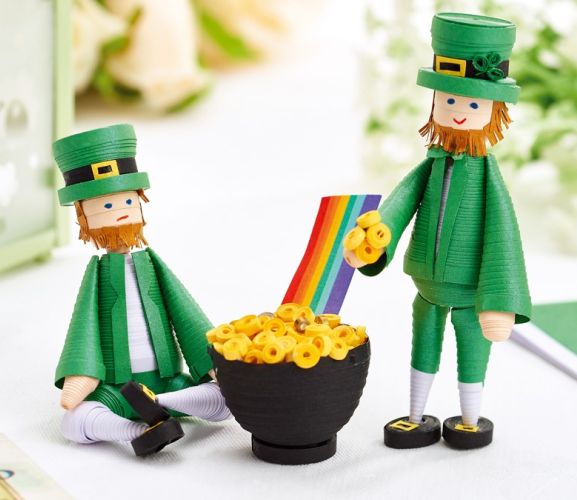 St Patrick’s Day Quilled Leprechauns