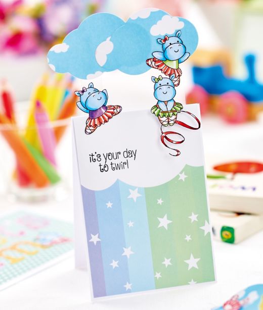 Adorable Hippo Papercraft Set