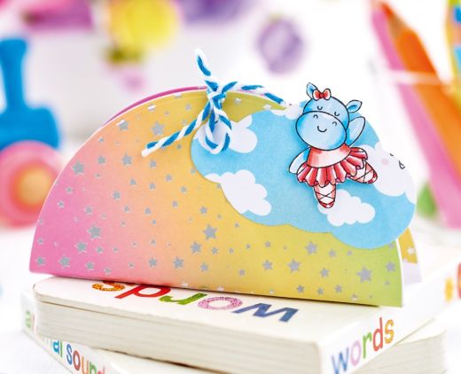 Adorable Hippo Papercraft Set