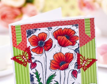 Layered and Embellished Pretty Poppies