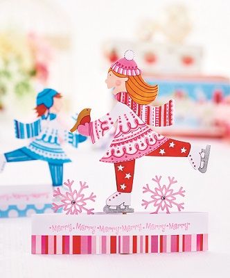 Festive Ice Skating Papercrafts With Templates