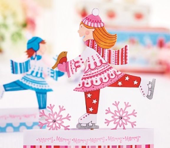 Festive Ice Skating Papercrafts With Templates