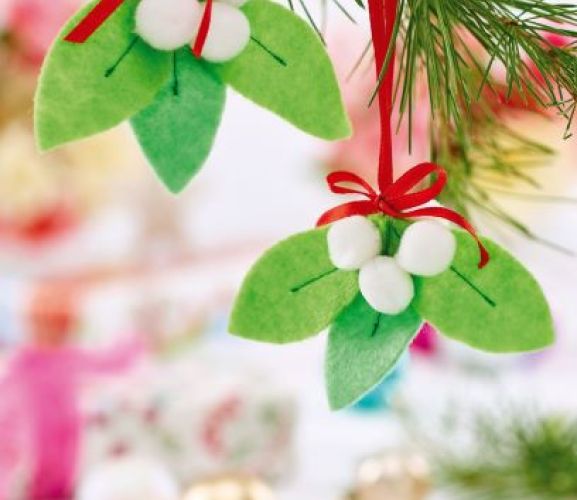 Personalised Christmas Felt Mistletoe Cushion and Decoration Set